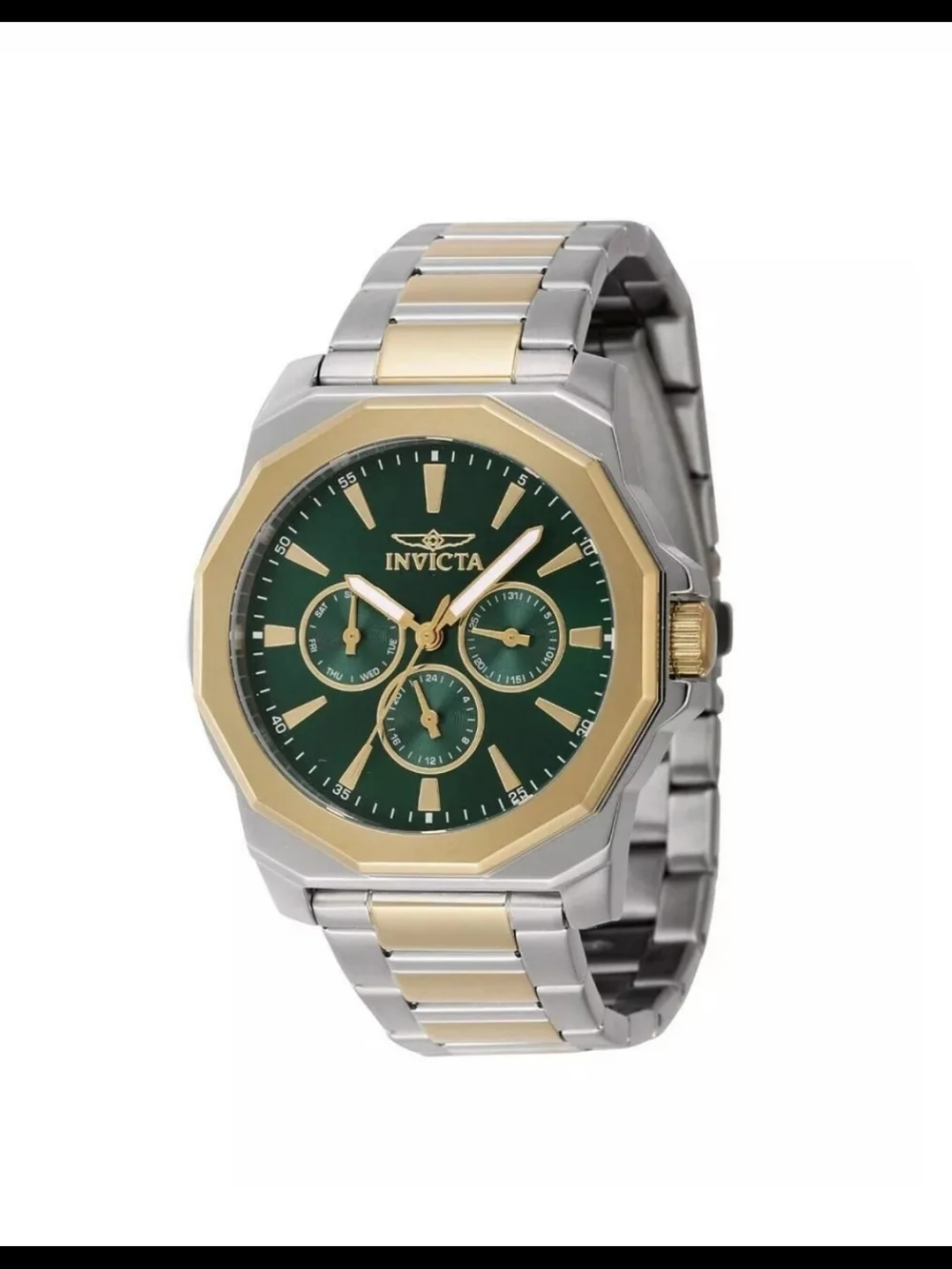 Invicta Green Dial Two-Tone Stainless Steel Chronograph